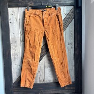 Prana burnt orange narrow leg denim pant size 6